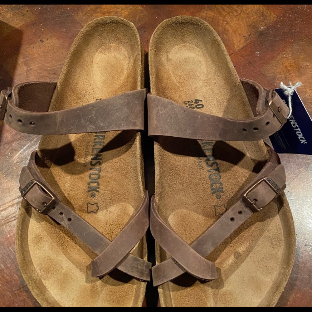 Birkenstock Mayari sandal sz40 - Oiled Leather Tobacco Brown